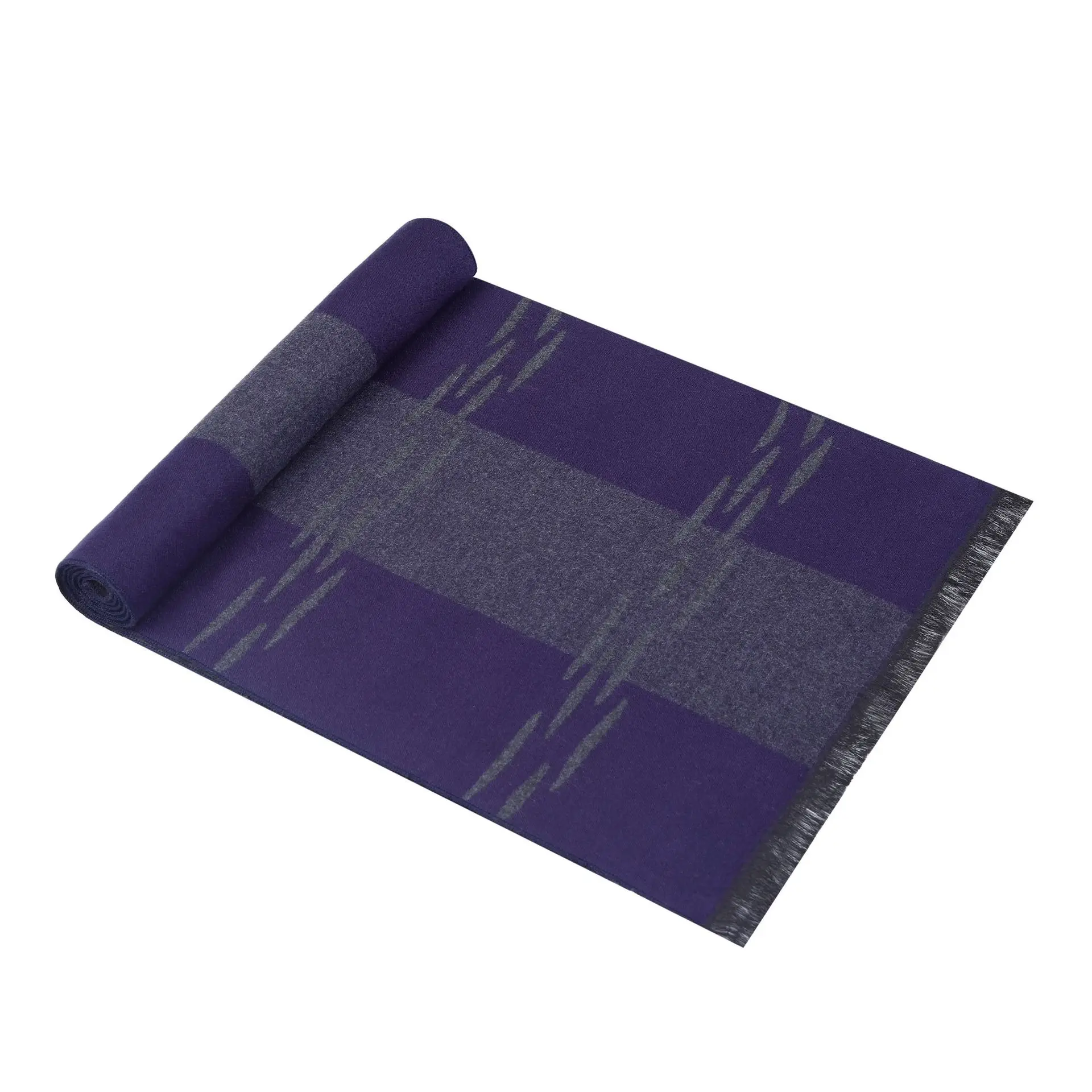 Men's Checked Scarf, Winter Korean Color Matching Warm Imitation Cashmere Scarf, Long Simple Men's Neck
