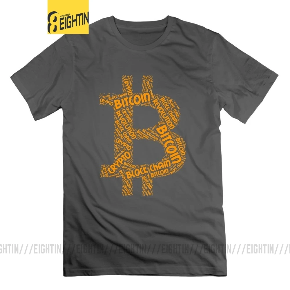 

Bitcoin Revolution Block Chain Crypto Word T Shirt Cryptocurrency Crew Neck T-Shirts Plus Size Tees 100% Cotton Men