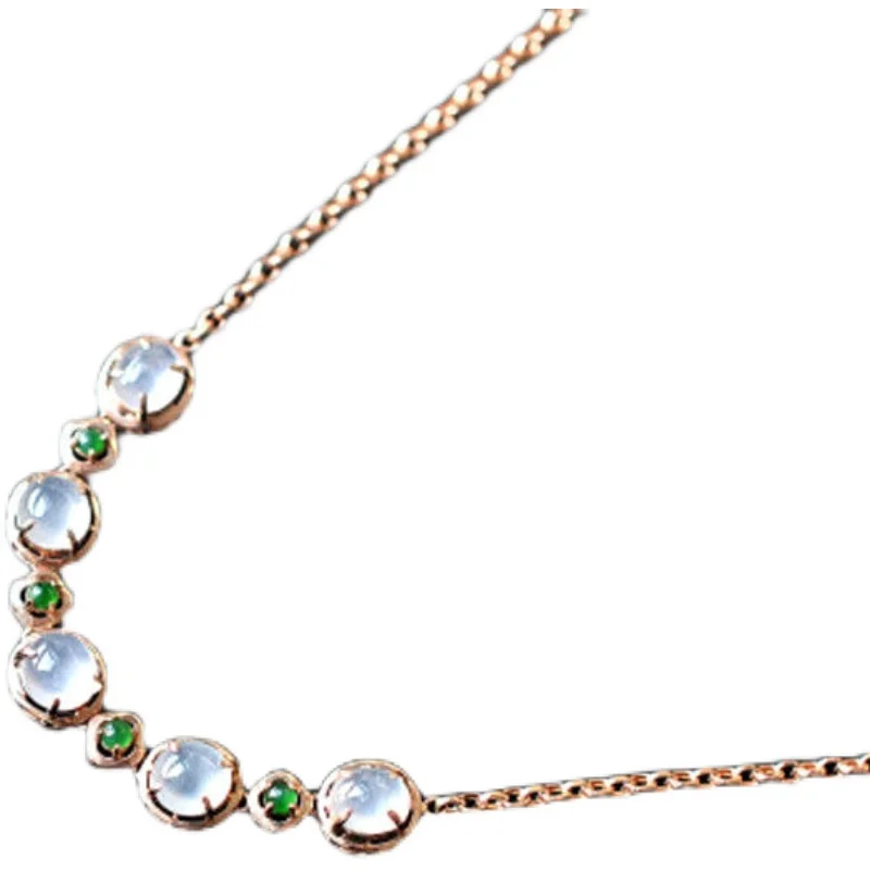 

Time One Chalcedony High Ice Lock and Load Spray with Green Egg S925 Sterling Silver Adjustable Bracelet Gloss Lamination