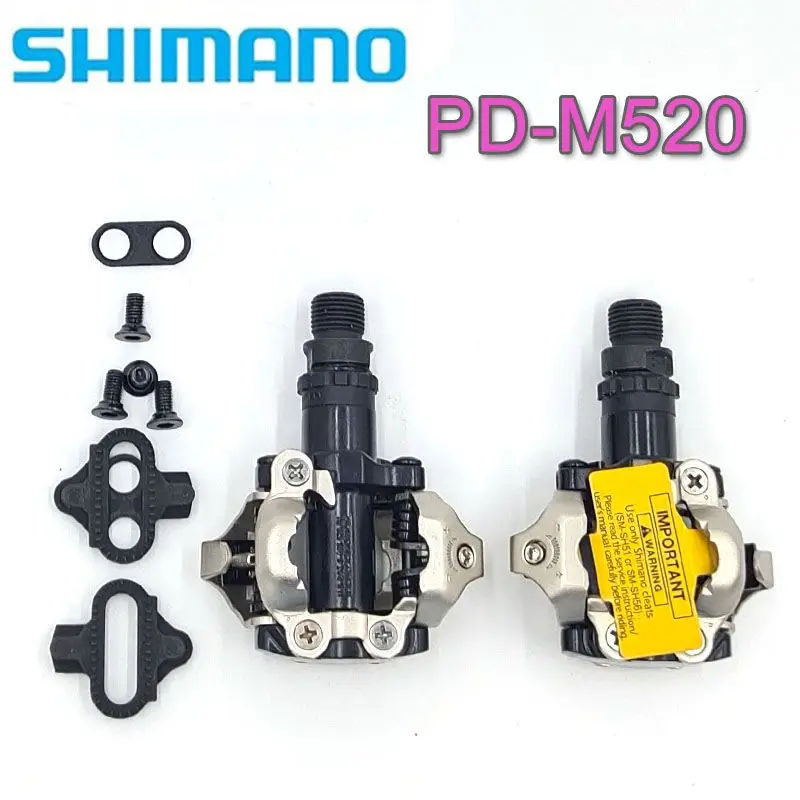 

Shimano PD-M520 Bicycle MTB SPD Pedals Bike Pedals Clipless Self-Locking Pedals SPD-PD-M520 with Cleats Cycling Pedal SM-SH51