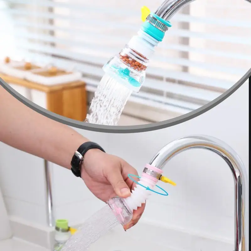 360 Degree Rotating Filter Splash-proof Faucet Shower Kitchen Water Filter Non-toxic Faucet Nozzle Universal Joint Faucet Filter