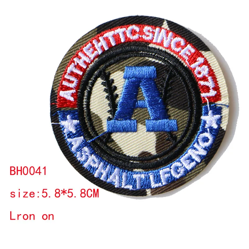BH0041 1 шт. круглые камуфляжные значки с цифрами, Бэтмен, буквы, звезды, медали нашивки DIY полосатая одежда Лоскутные наклейки на заказ значки - Цвет: BH0041