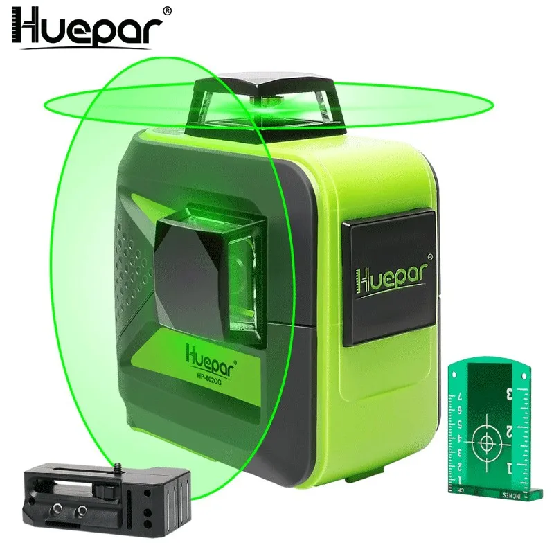 уровень лазерный360 Huepar 602CG 8 линий зеленый лазерный нивелир литий Батарея
