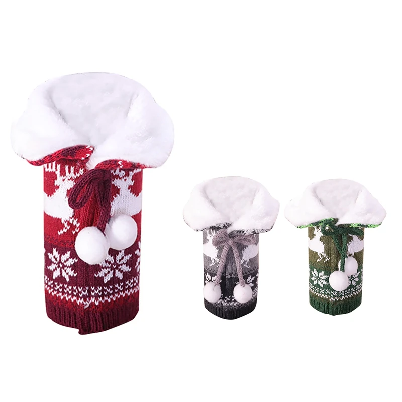 

Новый Рождественский свитер с лосем, чехол для винной бутылки, многоразовый чехол для винной бутылки для праздника, вечеринки, рождества, ук...