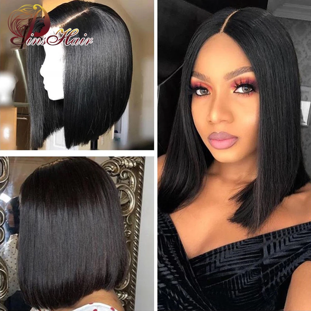 

Short Bob Wig Human Hair Wigs T Part Lace Front Straight Human Hair Wig Remy Brazilian BoB Wigs Fo Women Perruque Cheveux Humain