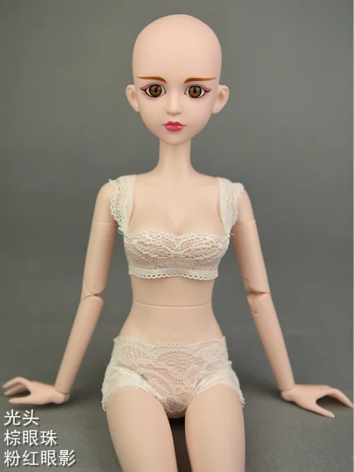 3D реальные глаза Обнаженная 1/4 BJD кукла Синьи/45 см Оригинальная кукла тела с двойным коленом локтевого сустава/для косплея DIY куклы игрушки - Цвет: pink eye shadow