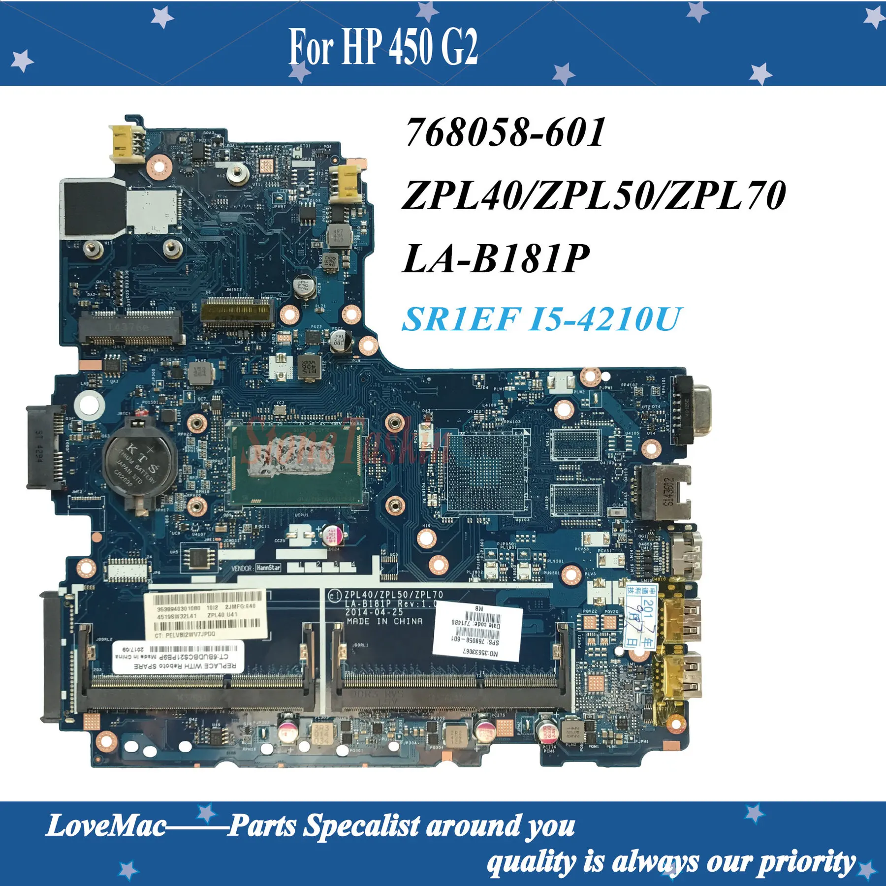 Высокое качество 768058-601 для струйного принтера HP 450 G2 Материнская плата ноутбука