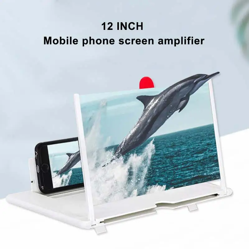 

12inch 3D Mobile Phone Screen Magnifier HD Video Amplifier Stand Bracket with Movie Game Live Magnifying Folding Phone Holder