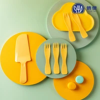 5pcs party decorations disposable plastic tableware cutlery tray set party decoration tableware supplies