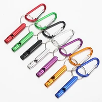 aluminum alloy life saving whistle carabiner quick hanging whistle outdoor pendant camping