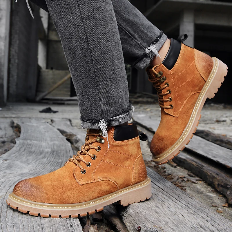 Мужские ботинки со шнуровкой уличная водонепроницаемая обувь для гор