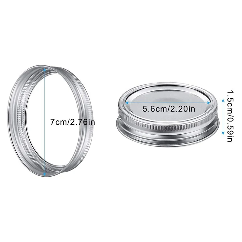 

24 PCS Canning Lids Regular Mouth Mason Jar Lids Stainless Steel Lids for Mason Jar Regular Mouth Split 70MM