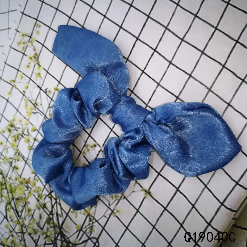 Сатиновые кроличьи уши кошачьи резинки для волос 4 цвета красный синий черный