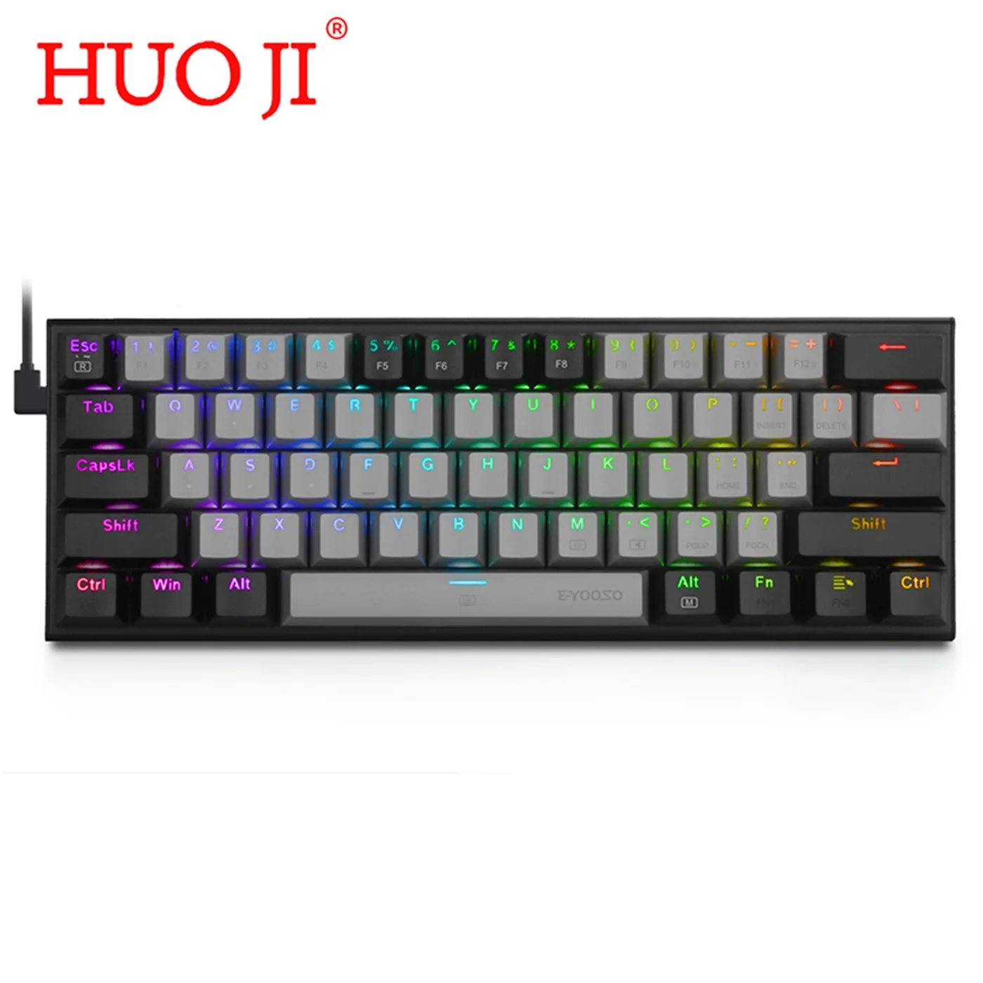 huo ji e yooso z 11 rgb mechanical keyboard blue switches rgb backlit small compact keyboard portable 60 gaming keyboard free global shipping