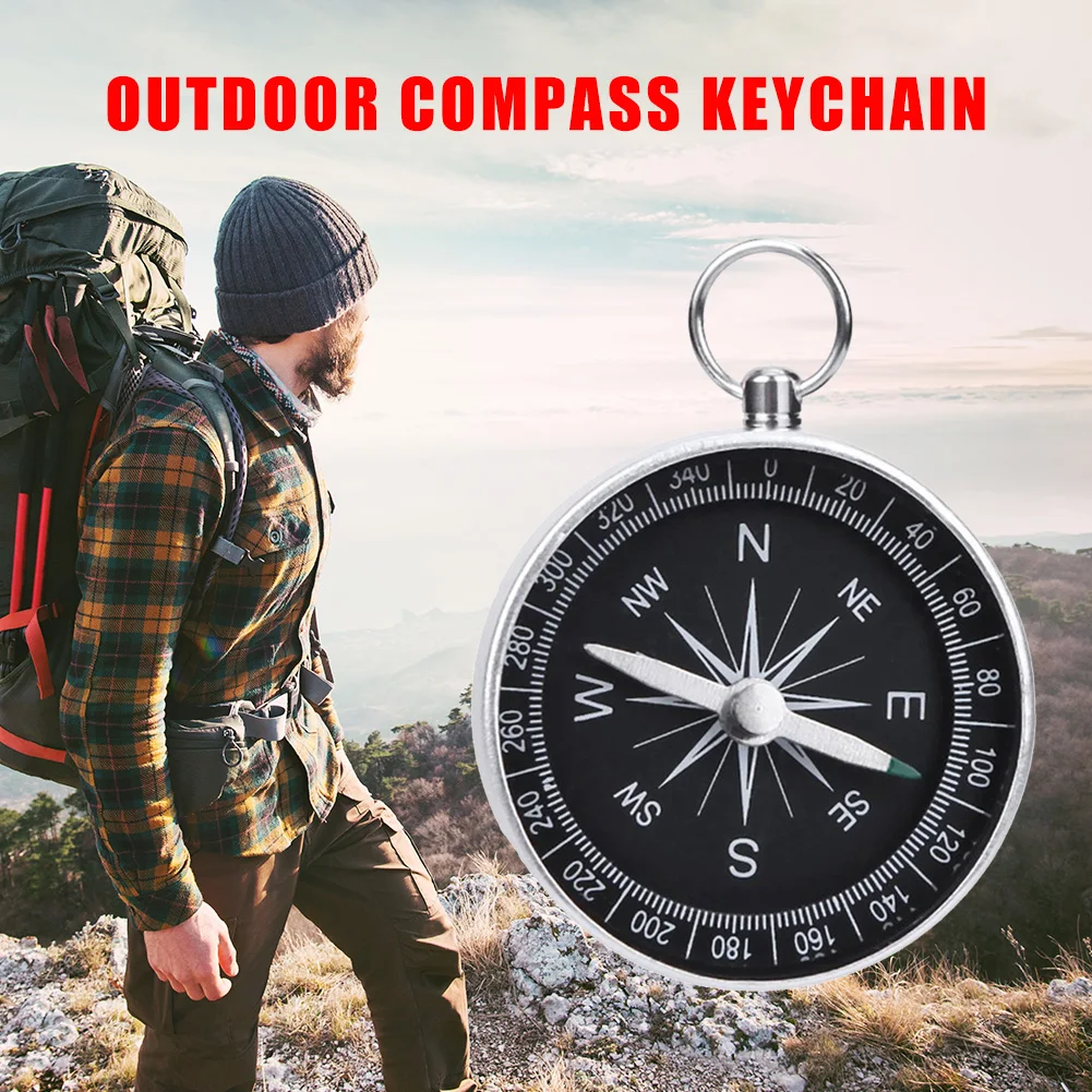 Vintage Compass with Beer Opener Key Chains Rings Mens Silver Color KeyChains Car Bag Pendant Keyring Key Holder Gift Jewelry
