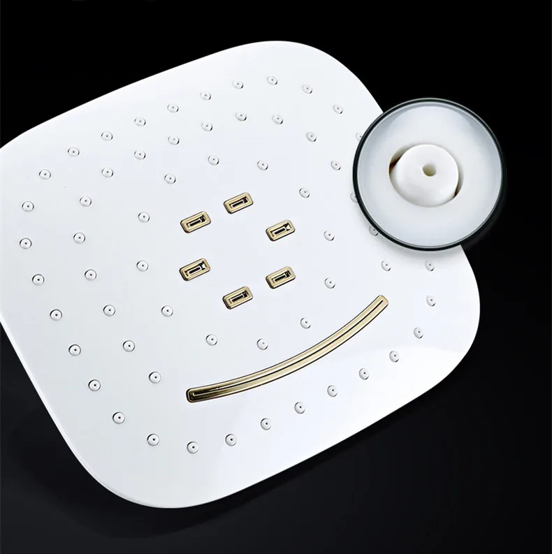 Thermostatic Shower Faucets Senducs Digital Bathroom Set Rainfall Hand Head Luxury White Gold Bath Sets | Обустройство дома