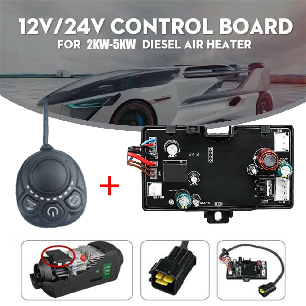 

Parts Knob Switch 12V/24V 2KW-5KW Black Circuit Board Controller For Car