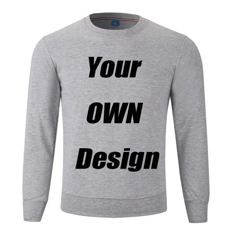 BTFCL Customized Men Women Sweatshirt Print Like Photo or Logo Text DIY Your OWN Design Grey Cotton Harajuku Hoodies | Мужская одежда
