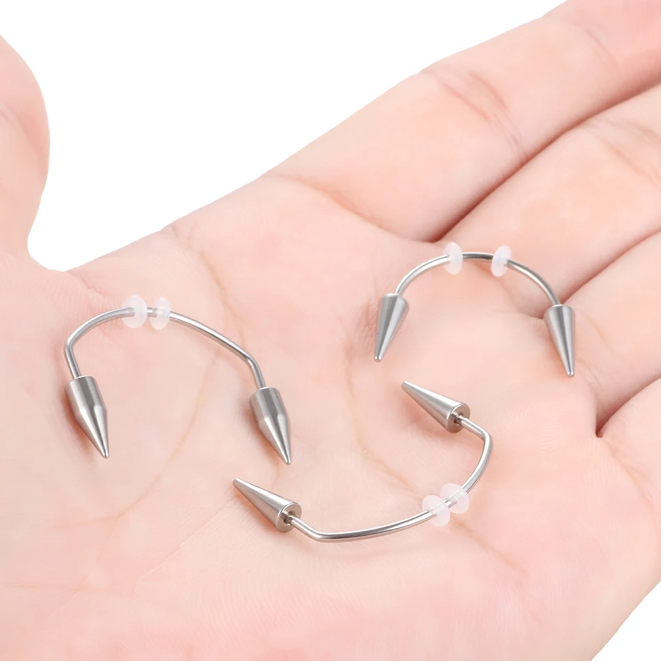 1 шт. кольцо из нержавеющей стали C-образный стержень клыки вампира шип губы обруч