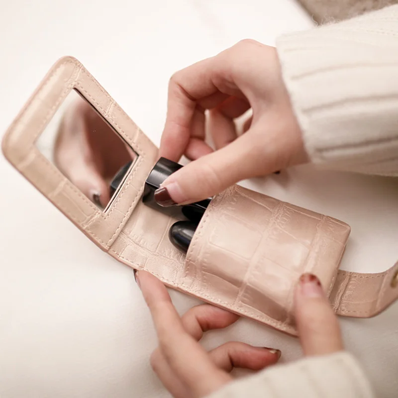 Косметичка для губной помады с зеркалом дорожный мешок органайзер из