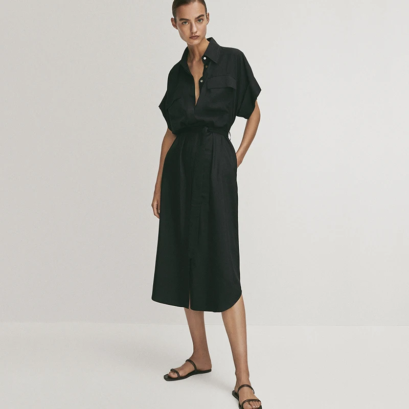 Женское длинное платье MD винтажное однотонное Повседневное с запахом V-образным