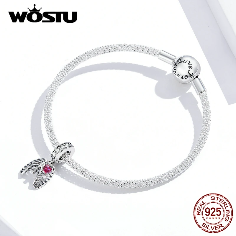 WOSTU 100% Стерлинговое Серебро 925 пробы ребрышки Висячие Подвески Подходит