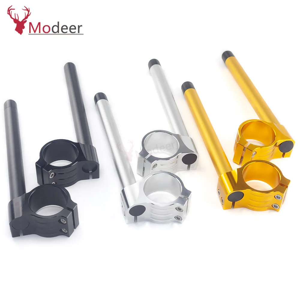 For KAWASAKI ZX6R Motorcycle Handlebar Racing Adjustable CNC 41/46/50/51 mm Clip On Ons Fork Handlebars Handle Bar Cafe Racer | Автомобили