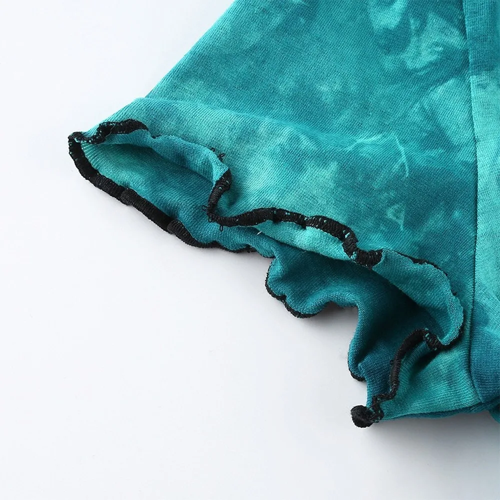 

Butterfly Printing Tie Dye Summer Women T Shirt Korean Harajuku Gothic Short Sleeve Crop Top Female Y2k Fashion Ladies Clothes