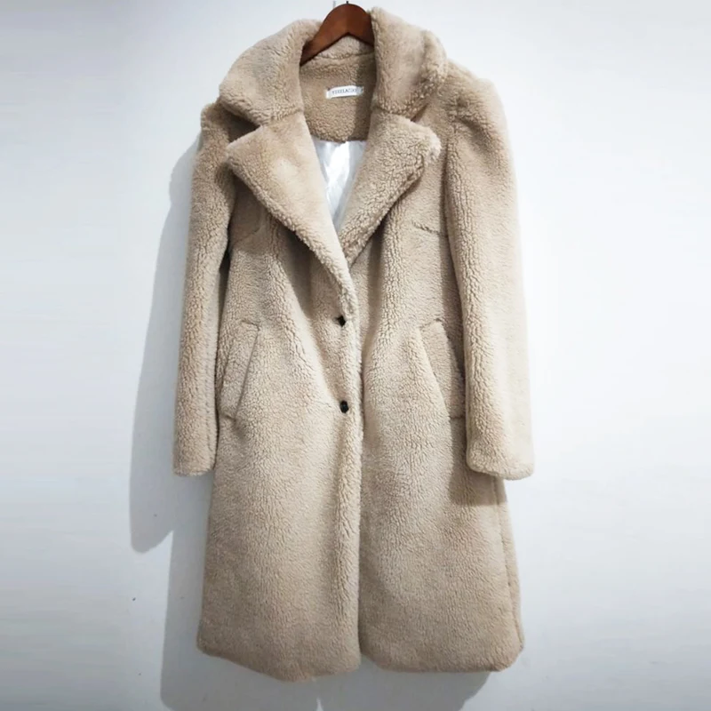 

Pink Imitation lamb fur coat in the long section sheep shearing coat new winter 2020 autumn / winter women's fake fur coat