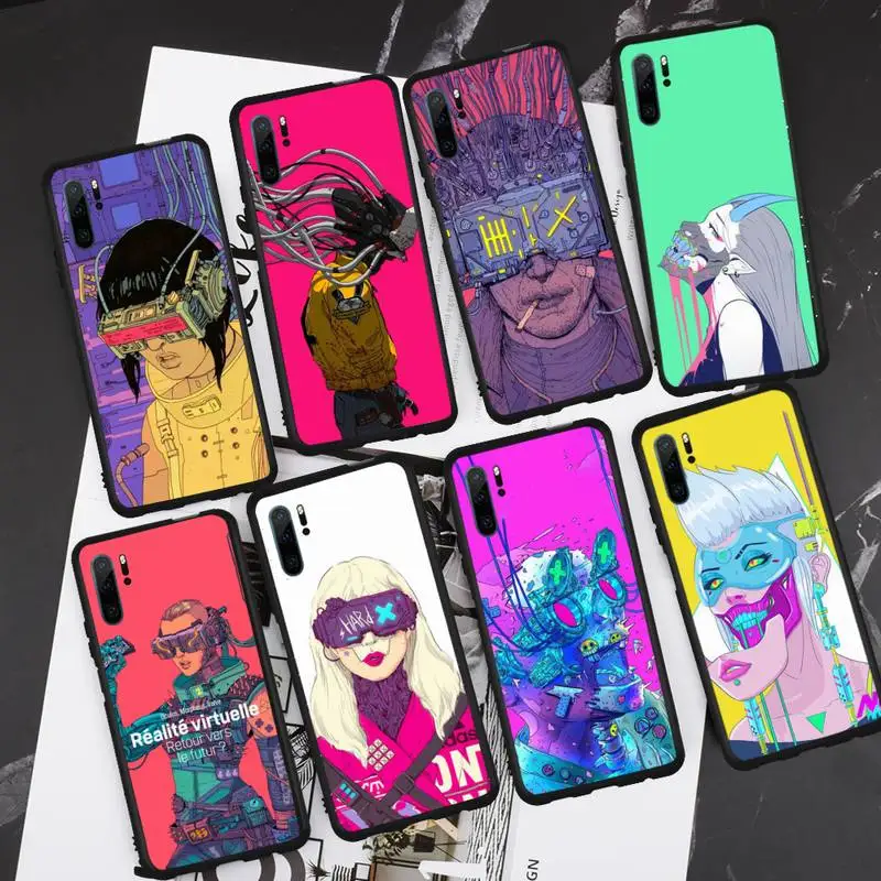 

technology glasses illustration Phone Case For Huawei P 20 30 40 lite pro smart 2019 honor 10 i lite 8x nova 5t mate 20 pro