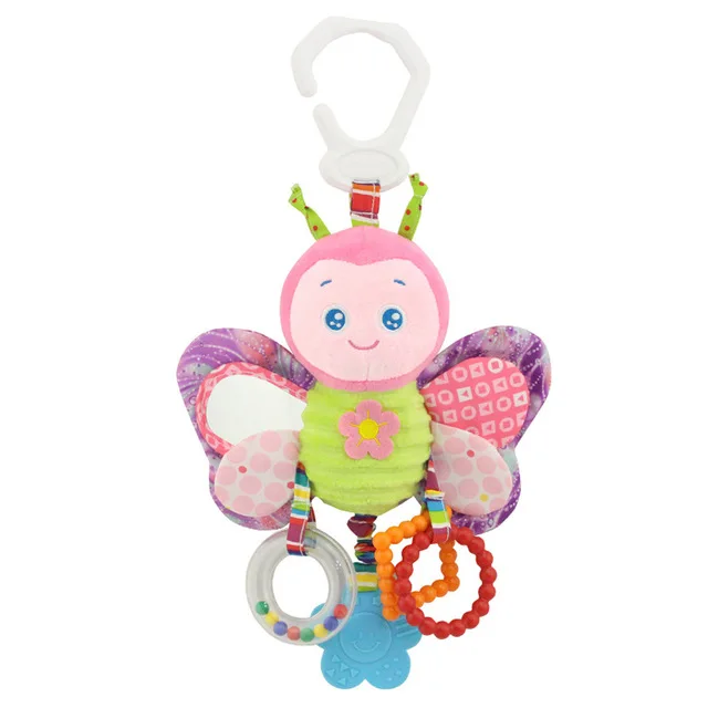 

New Arrival Soft Giraffe Animal Handbells Rattles Plush Infant Baby Development Handle Toys Hot Selling WIth Teether Baby Toy