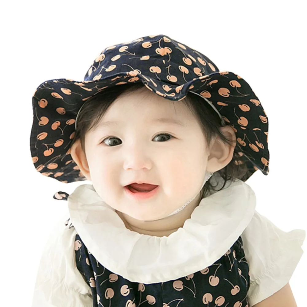 

Summer Kids Toddlers Baby Girls Sun Hat Bucket Cute Fruit Pattern Printed Cap