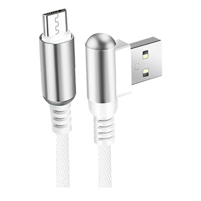 NOHON Bullet USB кабель для передачи данных для Apple Android type-C 90 градусов кабель для быстрой зарядки 2.4A для iPhone 11 Pro Max samsung S10 - Цвет: Белый