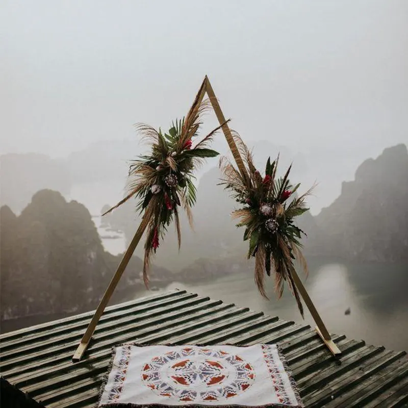 Arco de boda de hierro forjado, arco triangular, decoraci&oacute;n de boda, arco de flores, tel&oacute;n de fondo geom&eacute;trico, decoraci&oacute;n de escenario para fiesta-0