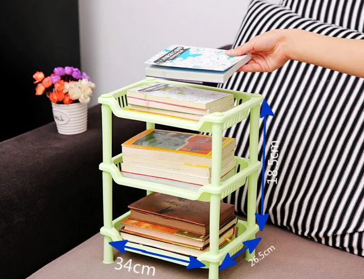 Квадратный стеллаж для хранения 3 уровня пластиковый держатель ванной полка