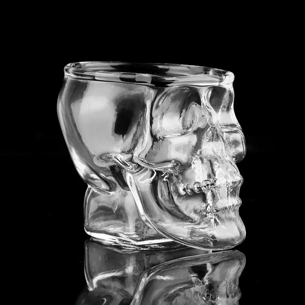 Стеклянная кружка с черепом для вина пива Хрустальная виски водки чая кофе 80 мл