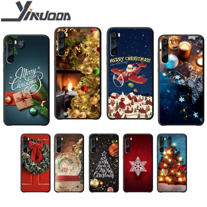 Чехол Yinuoda с надписью Merry Christmas для xiaomi redmi 4X 5 plus 6 6A 7 7A 8 8A 9 note 4 T pro max|Бамперы| |