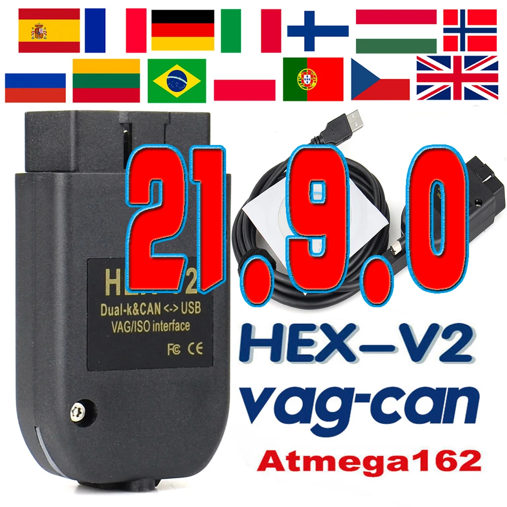 2021 VCDScan HEX V2 Interface VAGCOM 21.3 VAG COM 21.9 FOR VW For AUDI Skoda Seat Vag 20.12 Multi-Language Car Diagnostics | Автомобили и