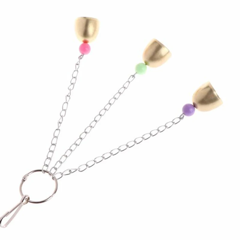 

Parrot Toy Bell Parrot Three String Copper Stand Bells Bird Supplies Parrot Bite Toys Pet Supplies