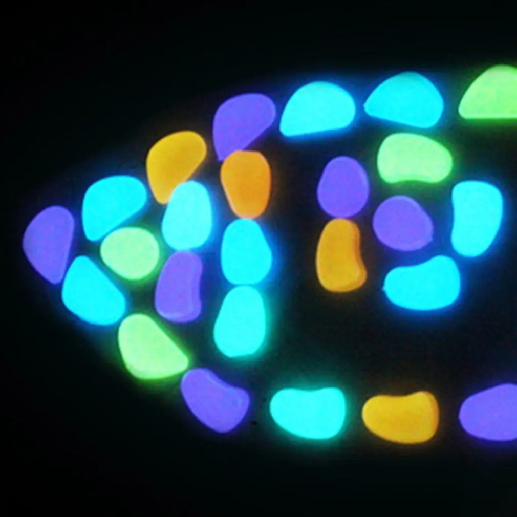

100/200/300Pcs Glow In The Dark Stones Glowing Stones Fluorescent Bright Pebbles Luminous Stones for Aquarium Garden Decoration
