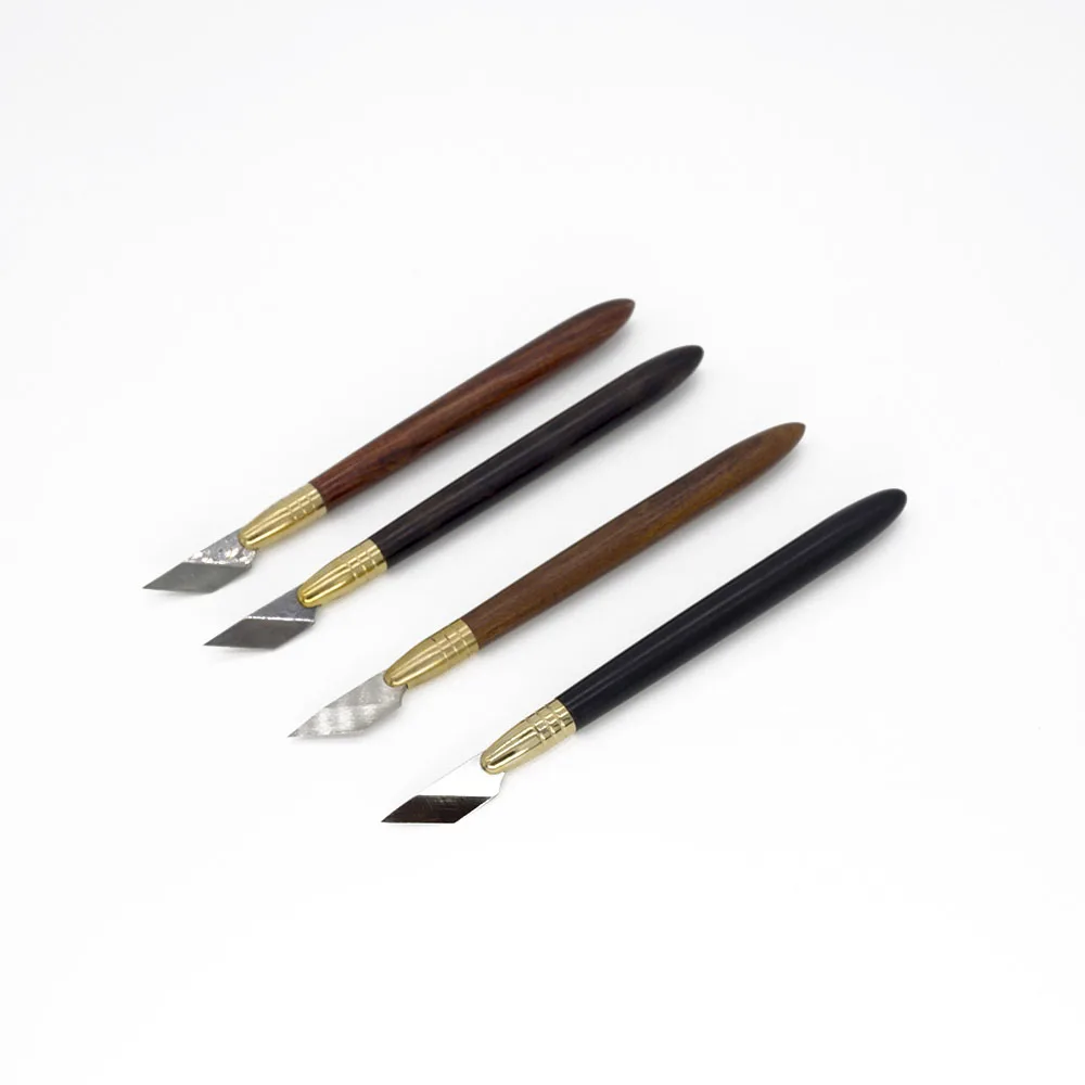 Бавер кожи ремесла нож из дамасской стали наклон точка Края Ножи деревянная