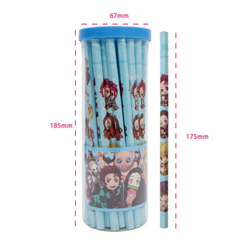 

50pcs/set Anime Demon Slayer Kimetsu No Yaiba HB Pencils Kawaii Cartoon Hexagon Pencils Students Writing Stationery Gift