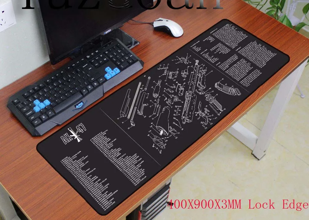 Yuzuoan 90X40 программируемый коврик для мыши механический пистолет игра Esports плеер комфортное управление компьютерная клавиатура коврик на заказ большой ковер - Цвет: 400X900X3MM
