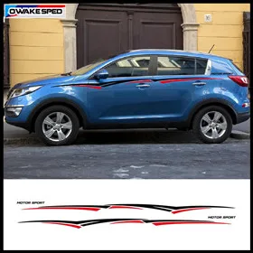 Для KIA SPORTAGE Racing Sport Stripes автомобильный Стайлинг Дверь боковая юбка Декор наклейка авто аксессуары для тела Защита виниловая наклейка