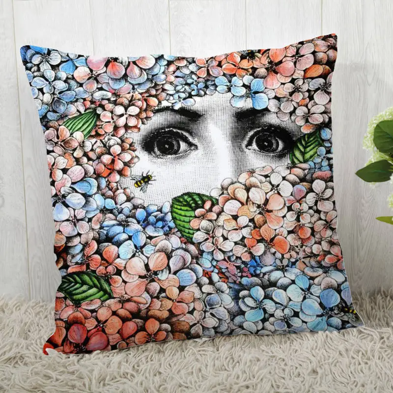 Наволочки на заказ итальянские-Fornasetti-серия Art Woman Face квадратная Наволочка на молнии наволочка 40*40 см, 45*45 см(одна сторона