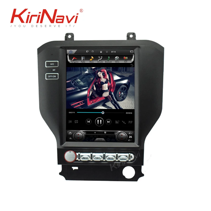 KiriNavi вертикальный экран Tesla style 10,4 ''Android 8,1 автомобильный Радио gps навигатор для Ford Mustang 1 Din DVD Автомобильный плеер