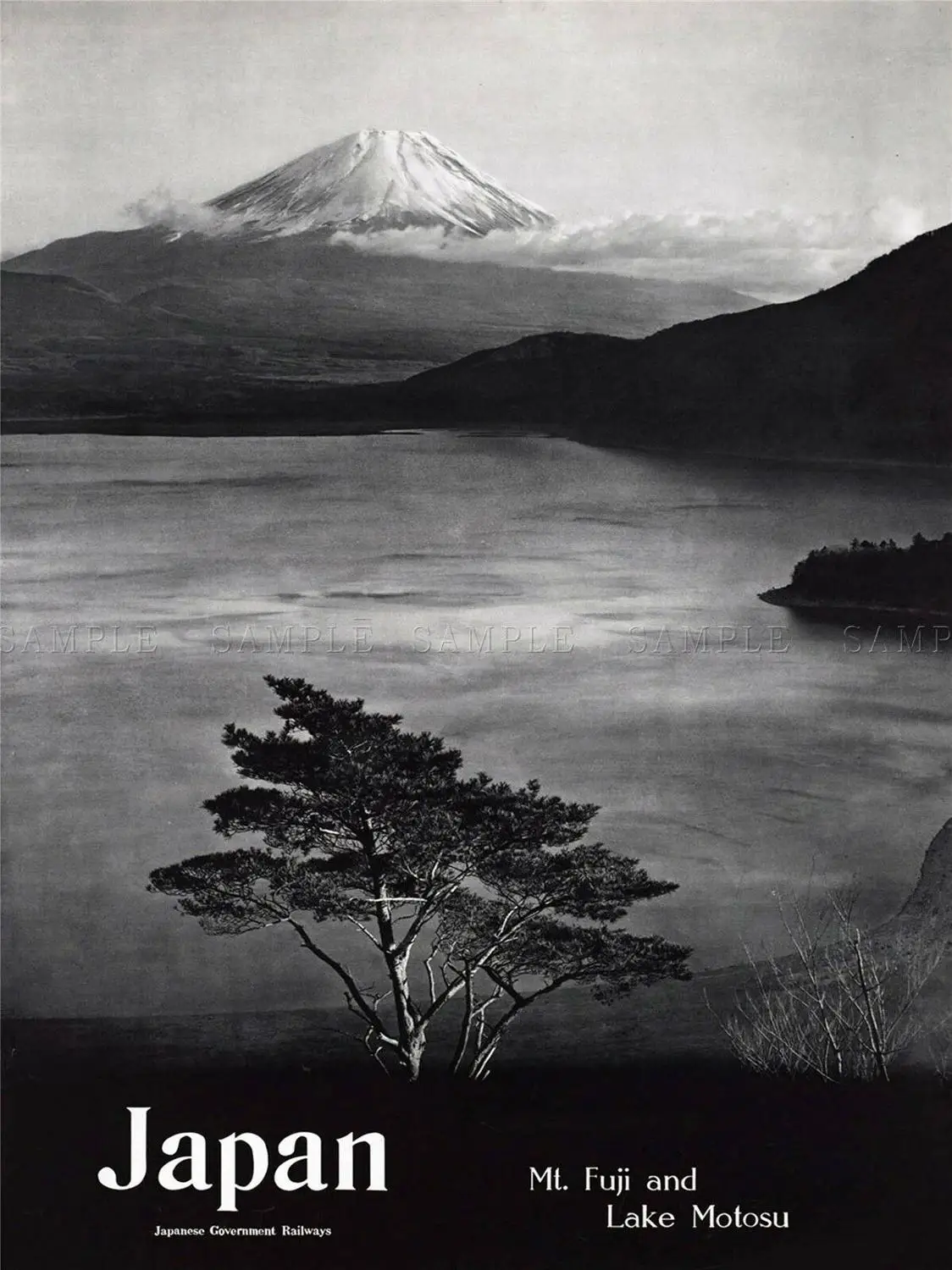 Путешествия Туризм японская Гора Фудзи LAKE MOTUSO вулкан Художественная печать