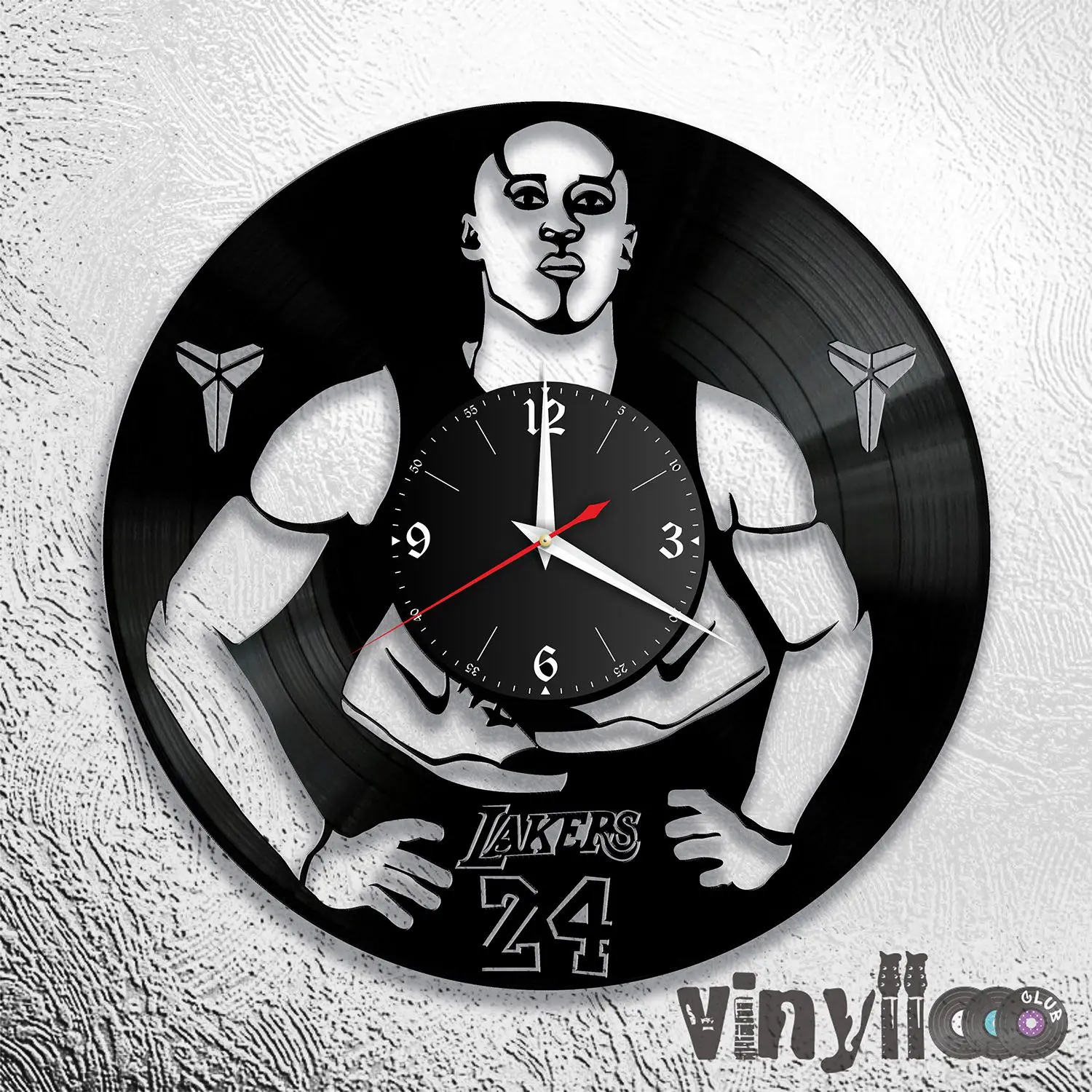 Часы Коби Брайант из винила [Версия 1] | Дом и сад
