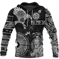 viking style mens hoodie raven of odin totem 3d printed zipper hoodie unisex fashion casual sweatshirt dyi276