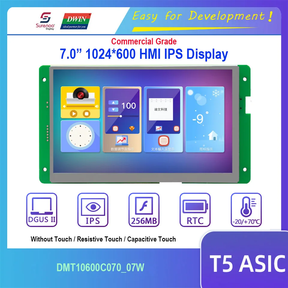 Dwin T5 дисплей HMI 7 0 &quot1024X600 DMT10600C070_07W IPS TTL жк-модуль экран с резистивной емкостной